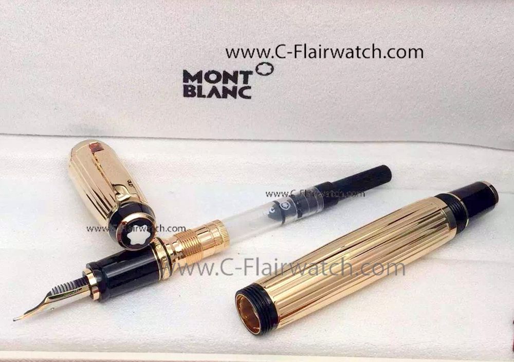 Replica Montblanc Boheme Bleu Gold Stripe Fountain Pen